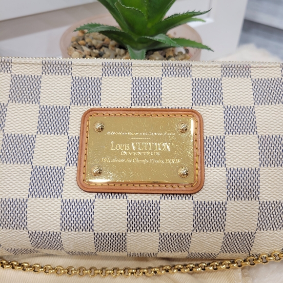 💕DISCONTINUED Very Rare Louis Vuitton EVA Crossbody/ Belt Bag Damier AZUR - Picture 8 of 15